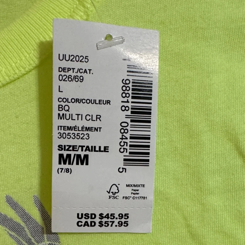 Children's Place Soccer Neon Yellow Graphic Tee Kids M 7/8